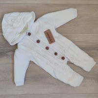 В'язаний комбінезон утеплений беж світлий