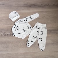 комплект для новонароджених "пандочки"  р.50 (байковий)