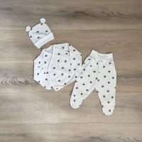 комплект для новонароджених "сердечка"  р.50 (байковий)