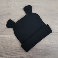 Черная шапочка с ушками р.68