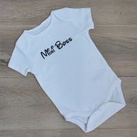  белый бодик "mini boss" 100% хлопок