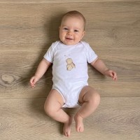 білий боді з коротким рукавчиком "зайченя"