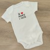 білий боді з коротким рукавчиком "я люблю маму і тата"  