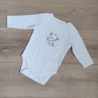 Білий боді з довгим рукавчиком "слоненя"