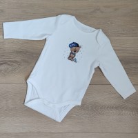 Білий боді з довгим рукавчиком "boy"